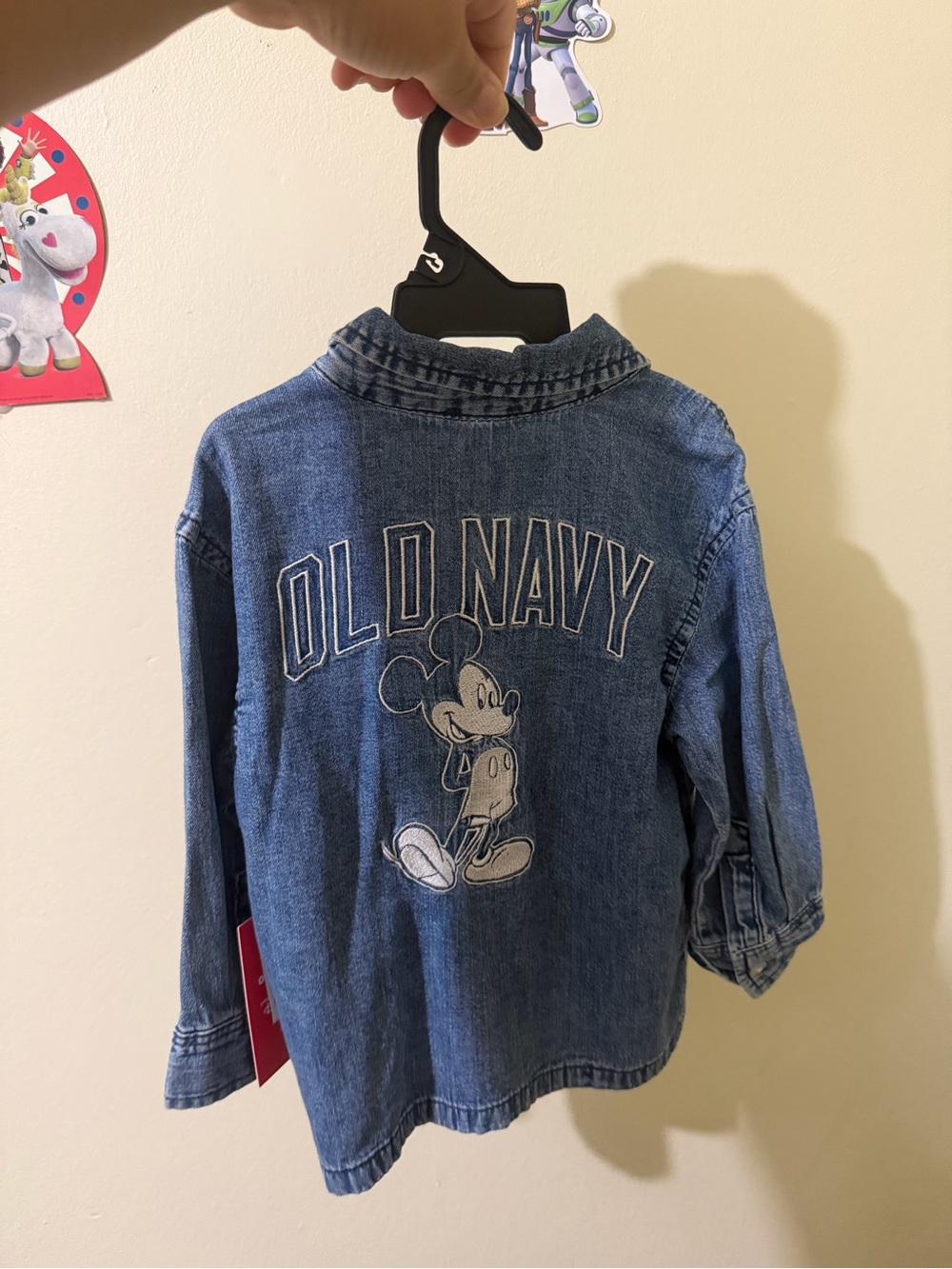 Old Navy Blue Denim Kids Jacket with Mickey Patch